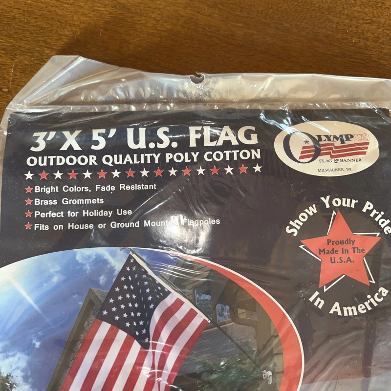 Olympus American Flag 3ft x 5ft Durable Outdoor Poly Cotton