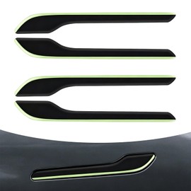 Hugwits 4 PCS Car Door Handle Covers for Model 3/Y, Luminous Door Handle Sticker Wrap Decor, Auto Door Handle Paint Protect Film, Compatible with Model 3/Y 2024-2026 (Luminous Black)