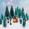 26PC Mini Christmas Pine Trees Artificial Snow Frost Trees with