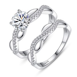 VIKI LYNN 925 Sterling Silver 1 Carat Cubic Zirconia Engagement Ring, 925, Cubic Zirconia