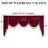 NICETOWN Thick Chenille Waterfall Valance with Tassel, Country Rod Pocket