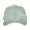 Outdoor Cap Women's Flower Embroidered Mom Cap, Mint Green