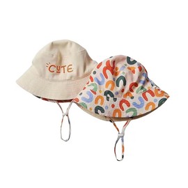 Kid's Double-Sided Breathable Adjustable Sun Hat Fisherman's Hat Wide Brim Outdoor hat for Boys and Girls (as1, Alpha, one_Size, s) Multicolor