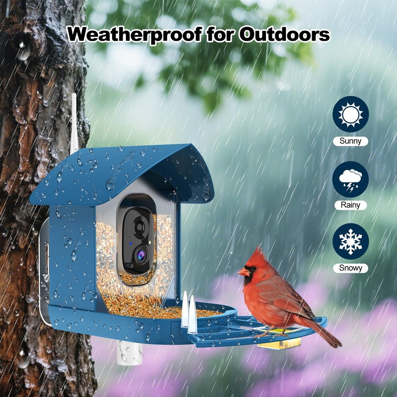 Bird Feeder with Camera,AI Identify Birds Species,Smart Birds Camera with