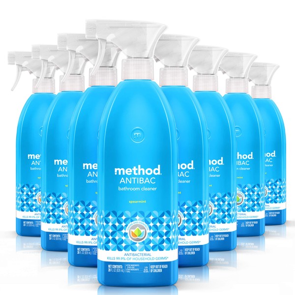 Method Bathroom Cleaner, Kills 99.9% of household germs, Spearmint, 28 Fl Oz (Pack of 8)