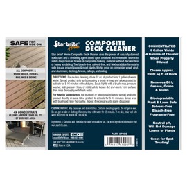 STAR BRITE Composite Deck Cleaner (1 GALLON) - Concentrated Formula - Effortlessly Removes Dirt, Grease & Stains - Ideal for Wood & Composite Surfaces (57000)