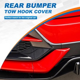 CZShiYue Car Rear Bumper Tow Hook Cover Cap Towing Eye for Honda Civic Hatchback 2017 2018 2019 2020 2021 71506-TGG-A00 71506TGGA00 Bumper Towing Hook Eye Cap (Red, Left Driver Side)