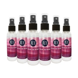 Agua de Rosas Altamente Hidratante JYE Orgánica libre de químicos, tónico para todo tipo de piel, desmaquillante. Incluye 6 frascos de 60 ml cada uno
