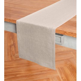 Solino Home Linen Table Runner 14 x 120 Inch – Natural Rustic Table Runner for Fall, Thanksgiving, Christmas Decor – Machine Washable and Handcrafted from 100% Pure Linen – Malta
