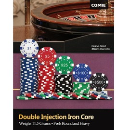 Comie Poker Chips with Numbers,500PCS Poker Chip Set with Aluminum Travel Case,11.5 Gram Poker Set for Texas Holdem Blackjack Gambling.