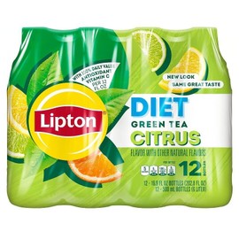 Lipton Diet Green Tea with Citrus, 16.9 Fl Oz (Pack of 12)