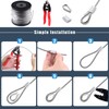 Glarks 72Pcs 1/8" 300ft Stainless Steel Wire Rope Cable Set