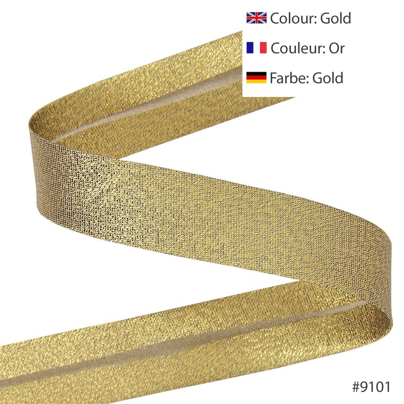 Les Petits Rubans Nastro sbieco metallizzato luccicante, 80% Poliestere 20%