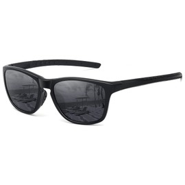 MEETSUN Polarized Sports Sunglasses for Women Men Driving Running Cycling Fishing Sun Glasses UV400 Protection Black Frame-Gray Lens