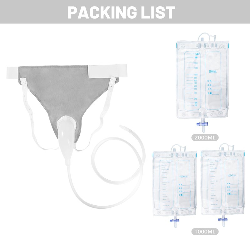 Wearable Urine Collector with 1000ml*2 & 2000ml*1 Urine Collection Bags