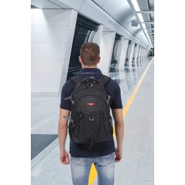 POWER KING Backpack Mens, Lightweight Hiking Backpack Durable Outdoor Daypack Travel Day Bag for Men Women Kids Camping Mountaineering Walking Cycling Climbing Sport