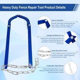 Updated Heavy Duty Fence Repair Tool, Fence Stretcher Tool for Tightening and Restoring Barbed Wire, Electric Fence, Horse Fence, Mesh Fencing, Fence Stretcher-Fence Repair for Ranch,Farm, Garden Use.