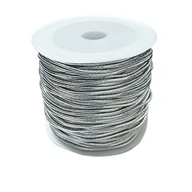 Silver Elastic Cord Elastic String for Bracelets Elastic Cord Christmas Ribbon for Crafts (Silver)