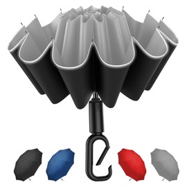 Copulan Windproof Compact Travel Umbrella,Large Strong but Light Portable and Automatic Folding Rain Umbrella, small inverted for travel size