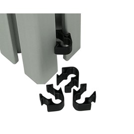 Clips for Cable Attachment to Construction Profile, Quick Attachment with Push-Click Function, Clamp Holder, Cable Clip for Aluminium Profiles (I Type Nut 10, Inner Diameter 7 mm, Black, 25, Quantity)