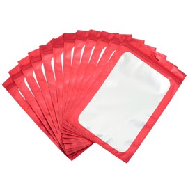 Pack of 30 Red Baggys Mylar Bags Foil Zip Bags Large 20 x 30 cm Holographic Bags Resealable Mylar Bags Print Seal Bag Odour-Proof Baggys Ziplock Bag Poly Bag for Jewellery