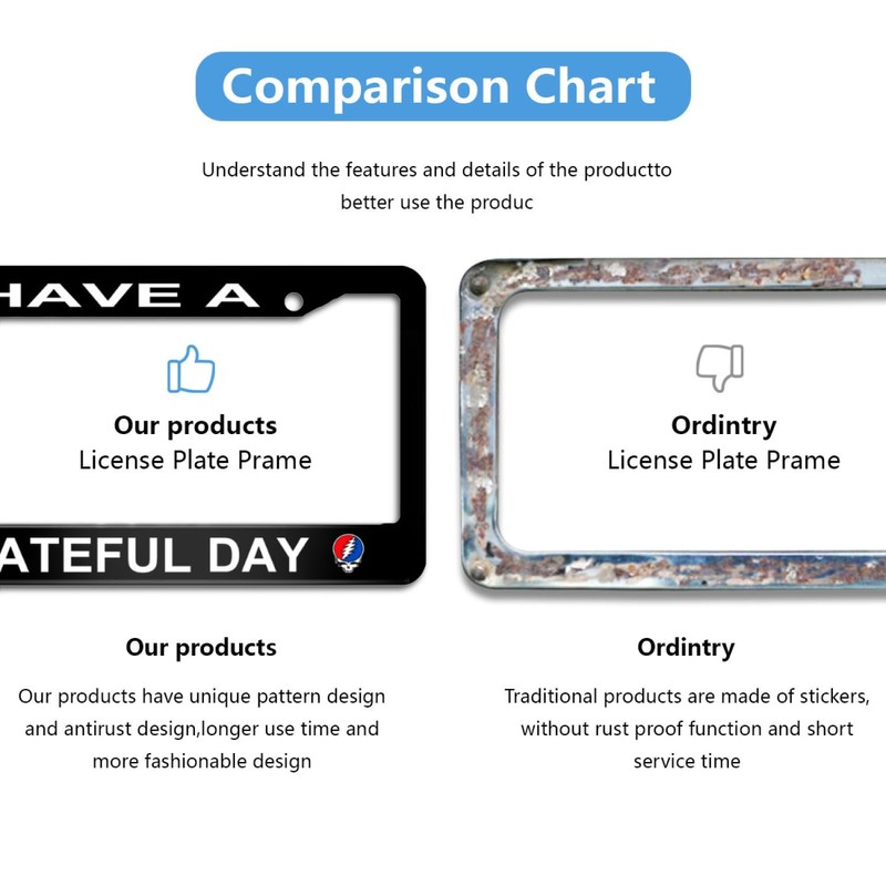 Have A Grateful Day License Plate Frame, Car Accessories Stainless