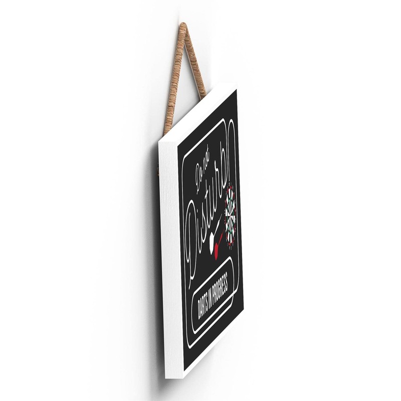 Global Designs Do Not Disturb Darts Funny Hanging Hanger Wooden