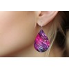 Twisted R Design Magenta and Purple Ink Wood Dangle Teardrop
