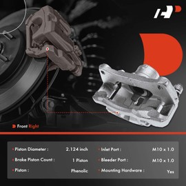 A-Premium Disc Brake Caliper Assembly with Bracket Compatible with Select xx Models - 3/3 Sport 2014-2018, CX-3 2016-2018, L4 2.0L - Front Right Passenger Side