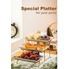 LAUCHUH 3 Tier Serving Stand Porcelain Serving Platter Tier Serving