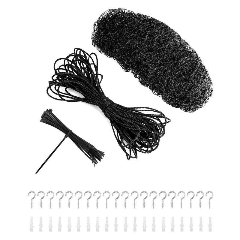 QWORK Wire Reinforced Cat Net with Mounting Set 3 x