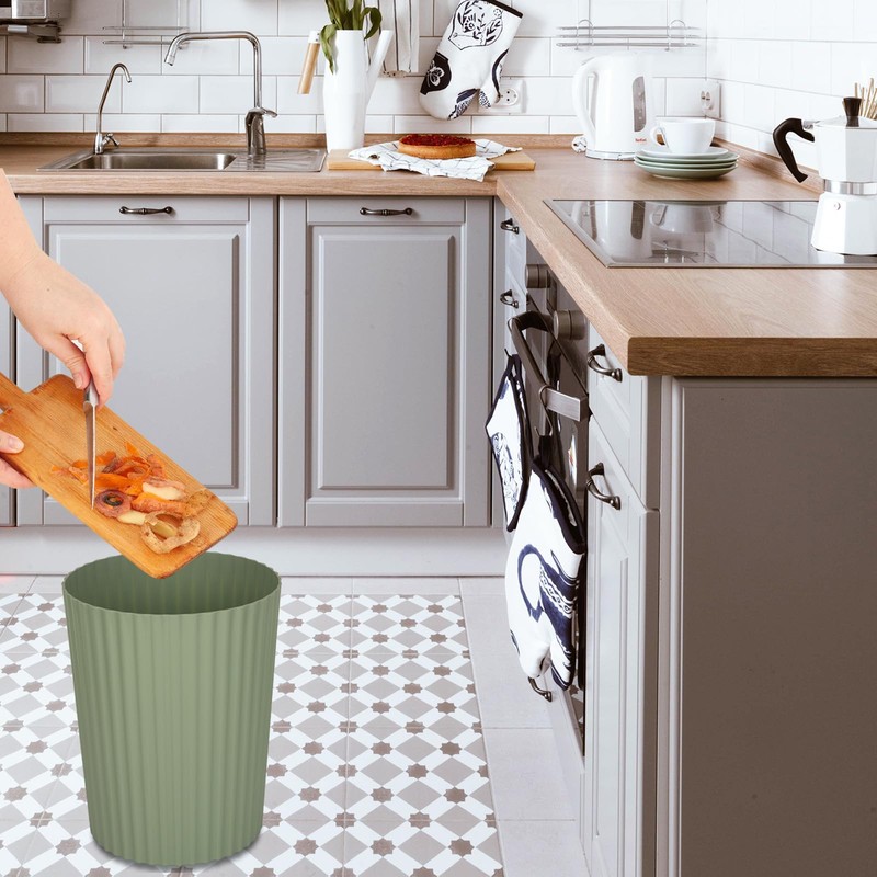 JiatuA Small Trash Can Plastic Wastebasket Round Garbage Container Bin