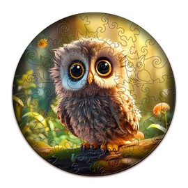 Wooden Puzzle Children, 50 Pieces Owl Wooden Puzzle Birthday Gift for Children, 29 x 29 cm Wooden Puzzle, Irregular Unique Puzzle, Wooden Puzzle Animal Shape, Wooden Puzzle with Box