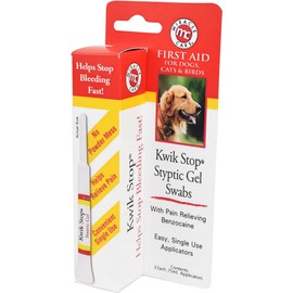 Miracle Care Kwik Stop Styptic Gel Swabs For Dogs, Cats, and Birds, Fast-Acting Blood Stop Swabs For Pets, Quick Stop Bleeding Swabs For Dog Nail Clipping, Minor Cuts, Grooming, 3 count | Miracle Care