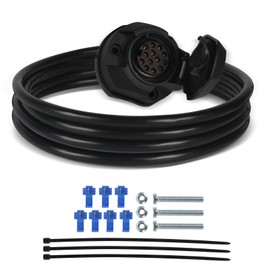 AOHEWEI 13 Pin Pre-wired Socket Trailer Connectors 13 Way with 2M 8 Core Cable Electrics Adapter for Truck RV Caravan or Other Commercial Vehicle