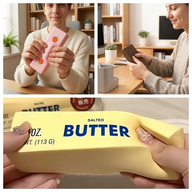 4 Pack Butter Squishy Toy, Super Soft Butter Shape Slow