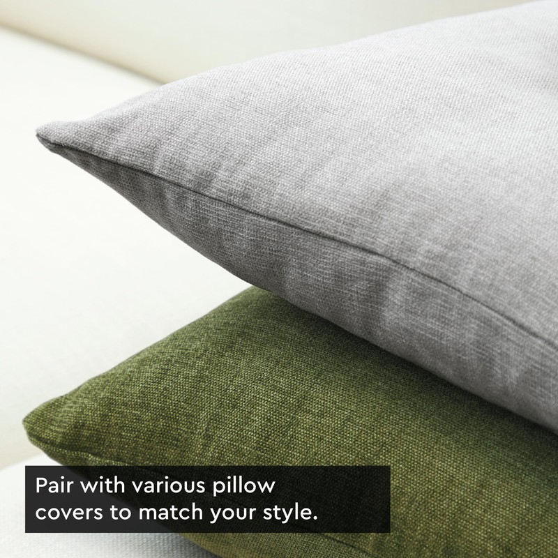 Encasa Homes Chenille Cushion Covers, Set of 2, Solid Colour,