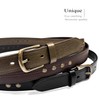 Women's One Piece 100% Genuine Leather Studded Punk Jean Belt