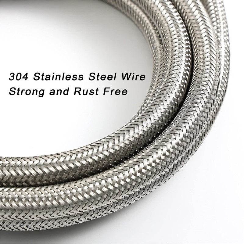 Premium Braided Stainless Steel Ice Maker Water Supply Hose -