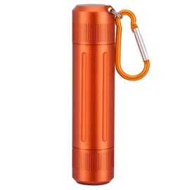 Portable Ashtray, Stylish, Odorless, Completely Waterproof, Sealed, Outdoor, Key Holder, Carabiner Included, Moisture and Pressure Resistant, Lightweight, Durable, Aluminum, Pill Case, Small Accessories, Portable, First Aid, Orange