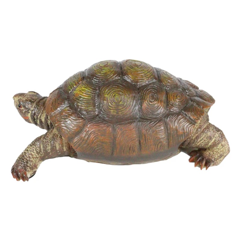 Auspicious Fortune Charm Lifelike Green Brown Turtle Tortoise Small Figurine