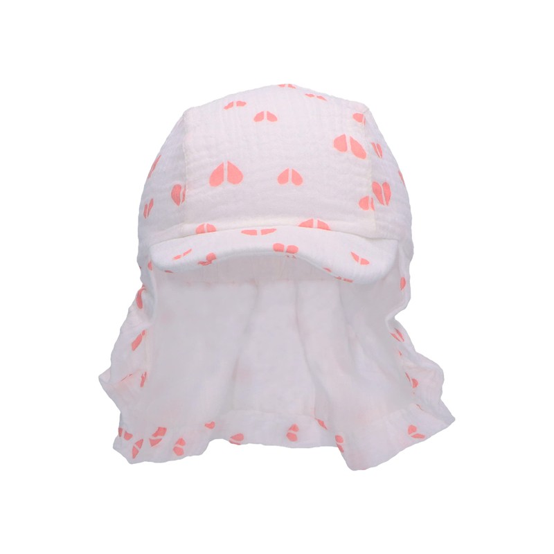 Sterntaler Unisex Children's Peaked Cap Neck Scarf Hearts Children's Hat,