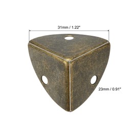 sourcing map 12 Pcs Metal Edge Guard, 23mm Decorative Box Corner Cover, Furniture Corner Edges Protector with Mounting Screws, Bronze