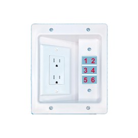 RiteAV Custom 6 Port Recessed Wall Plate Cable Concealer Management Kit with Power Outlet Hides Cords and Cables