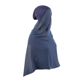 Yeieeo Solid Color Instant Hijab Shawls and Wraps Muslim Stretch Head Scarf (Navy)