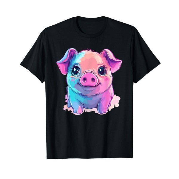 Adorable Piglet Vibrant Colors Look T-Shirt