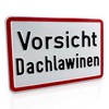 Betriebsausstattung24® Warning Sign Caution Roof Avalanches White Red (Vorsicht Dachavalanen,