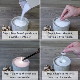 Foton Pearled Candle 18 Oz - Festive Fir Christmas Tree Scented Non Toxic Luxury Powder Candles - Lasts up to 120 Hours - Refillable Candle Sand with 30 Candle Making Wicks