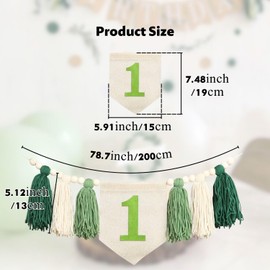 Birthday Decoration Set for 1st Birthday Boy with Jungle Motif - First Birthday Decoration for Baby Boys or Girls - Perfect for Highchair Decoration and Nursery