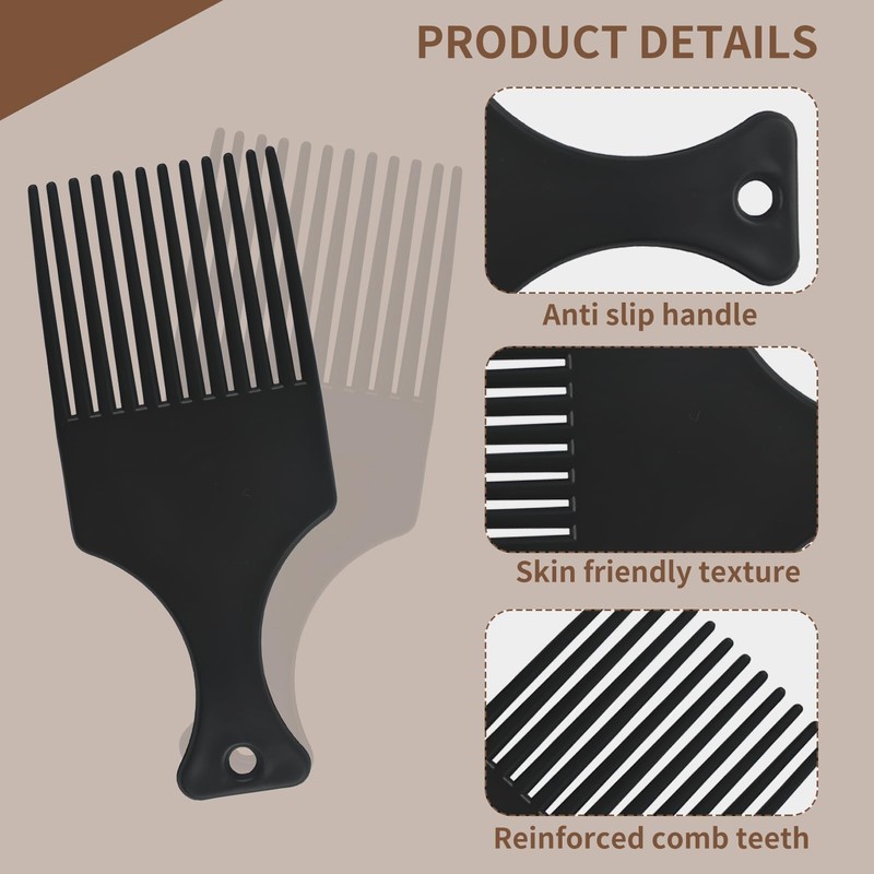 3 Pcs Afro Hair Comb, 3 Sizes Afro Combs Set,
